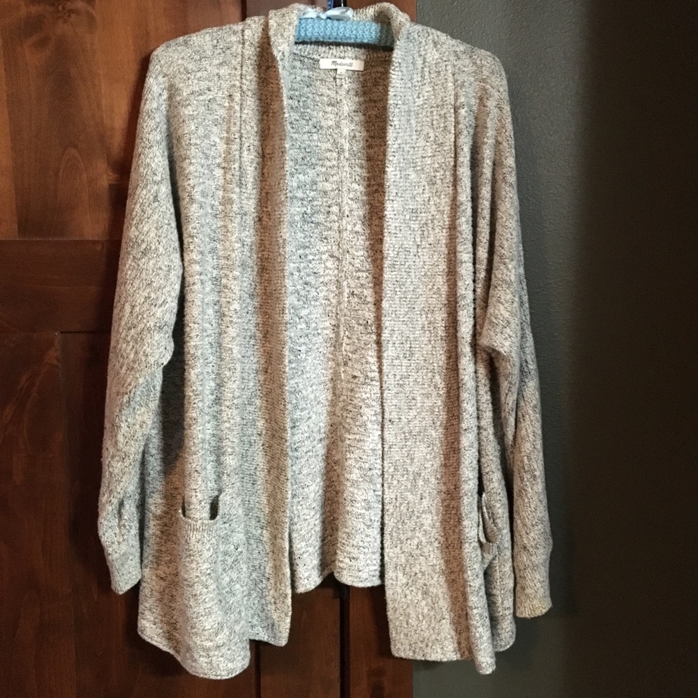 Madewell heather gray cardigan pockets large EUC